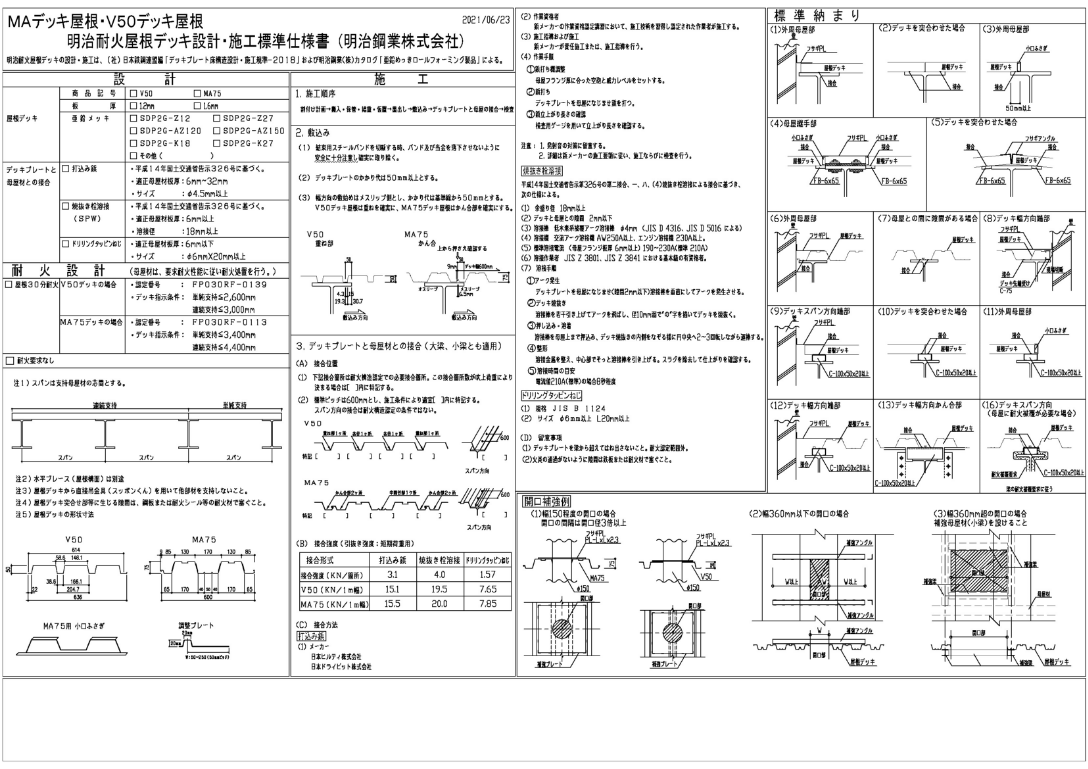 MAデッキ合成スラブ設計・施工仕様書